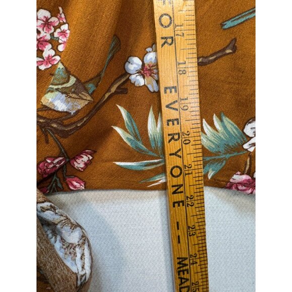 Bluivy Women's Tie Hem Cardigan Kimono Top Lightweight Size M/L Brown Floral - Picture 9 of 12
